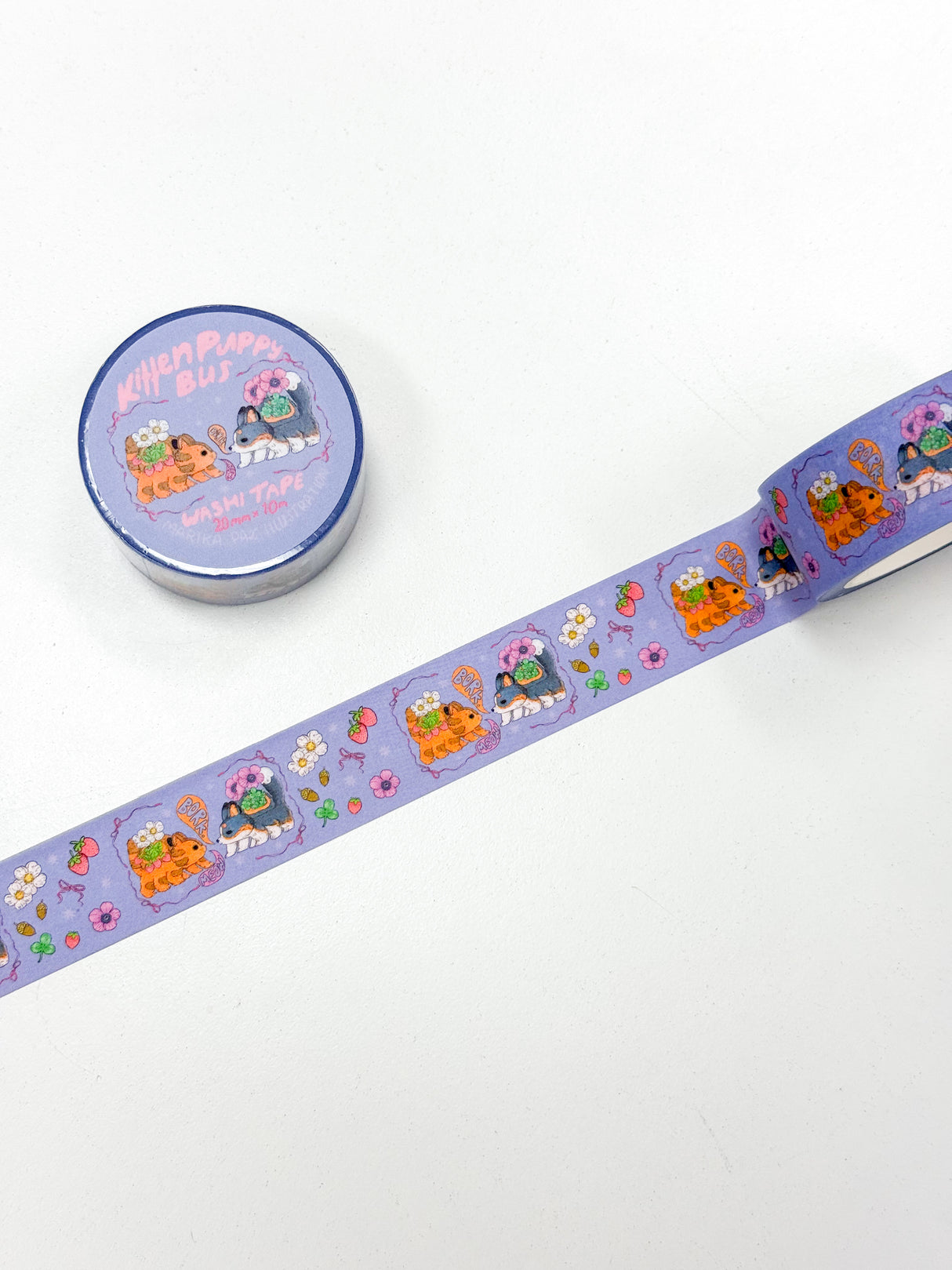 Marika Paz Illustration - Kitten Puppy Bus Washi Tape