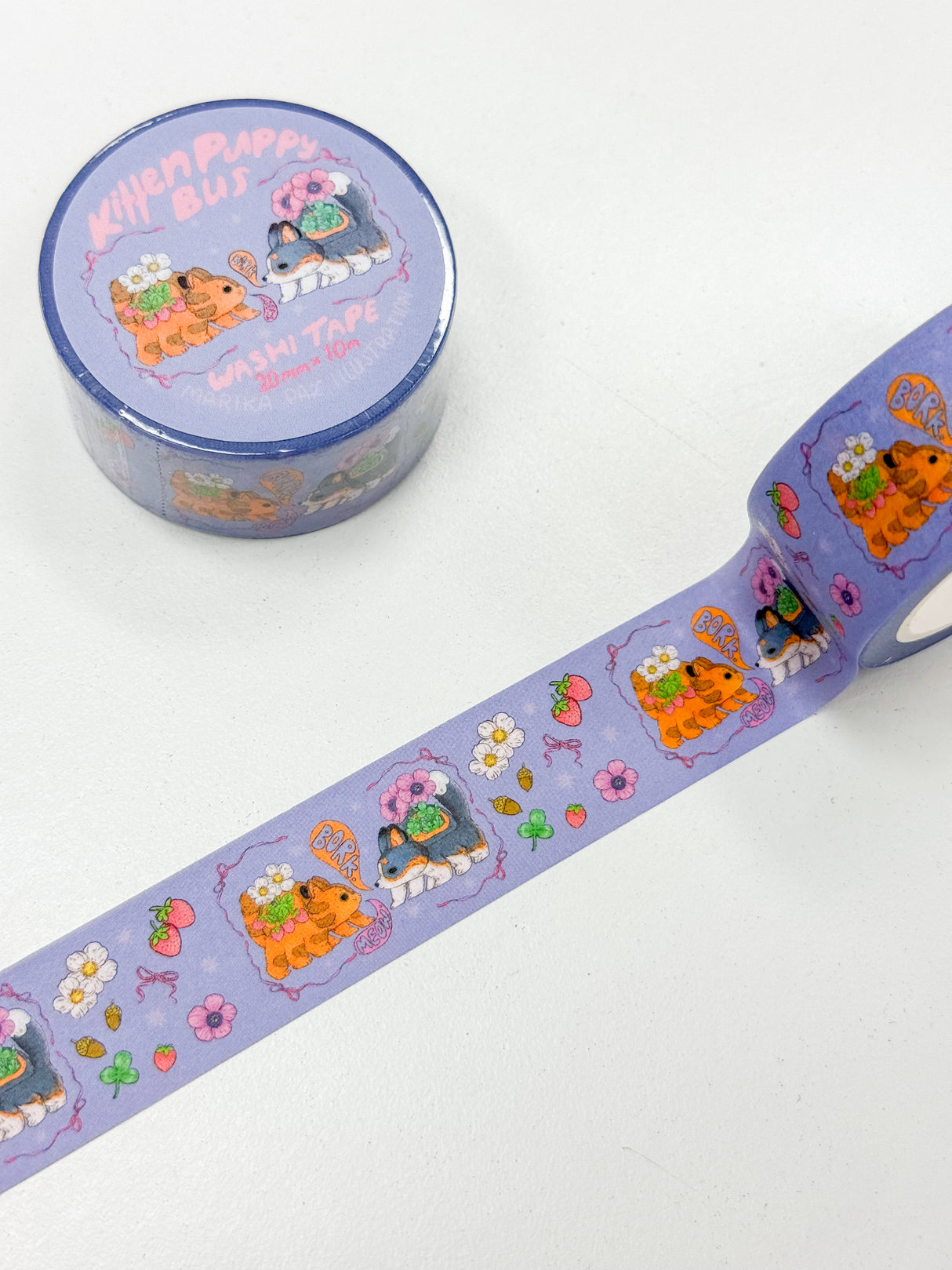 Marika Paz Illustration - Kitten Puppy Bus Washi Tape