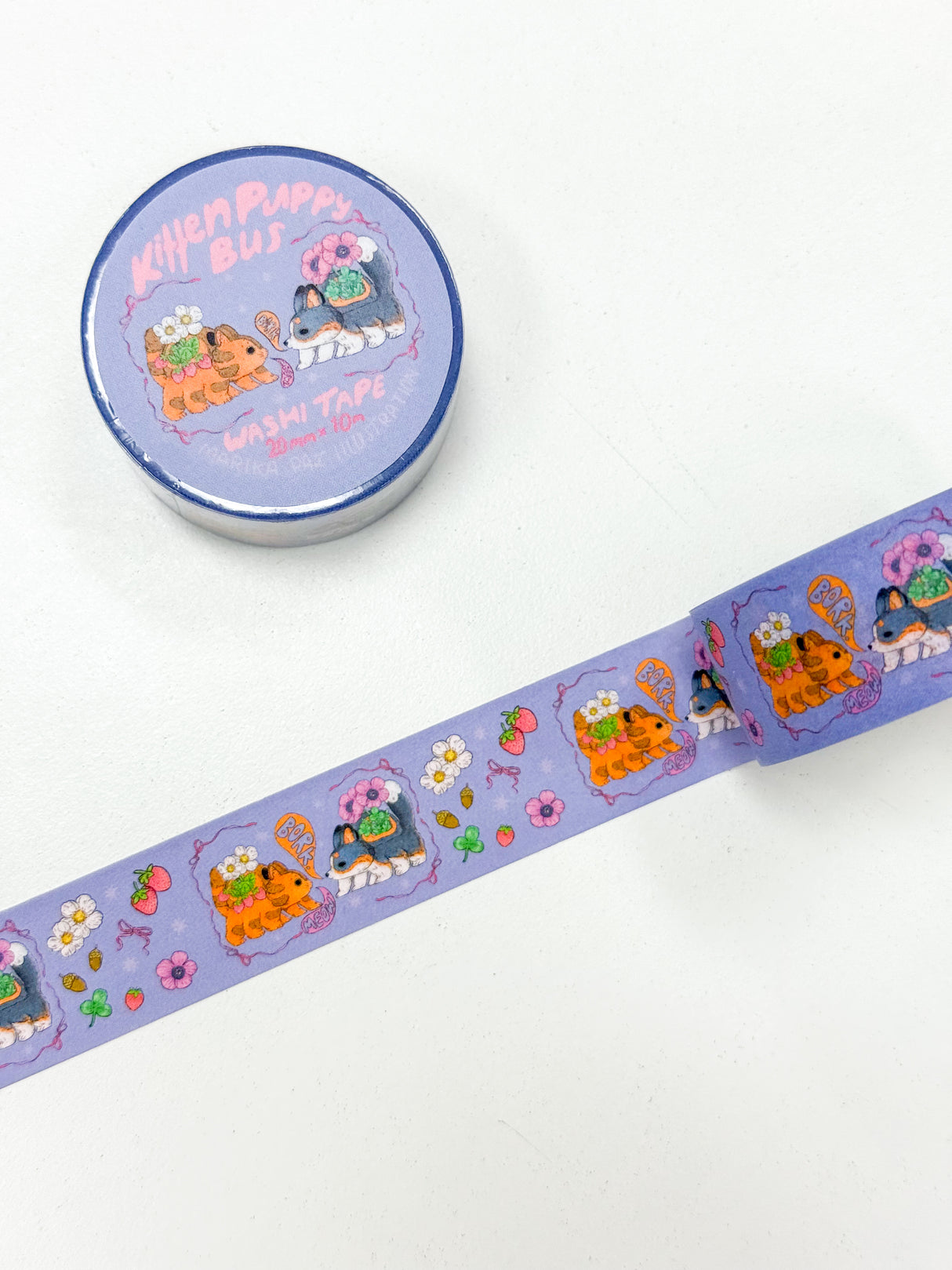 Marika Paz Illustration - Kitten Puppy Bus Washi Tape