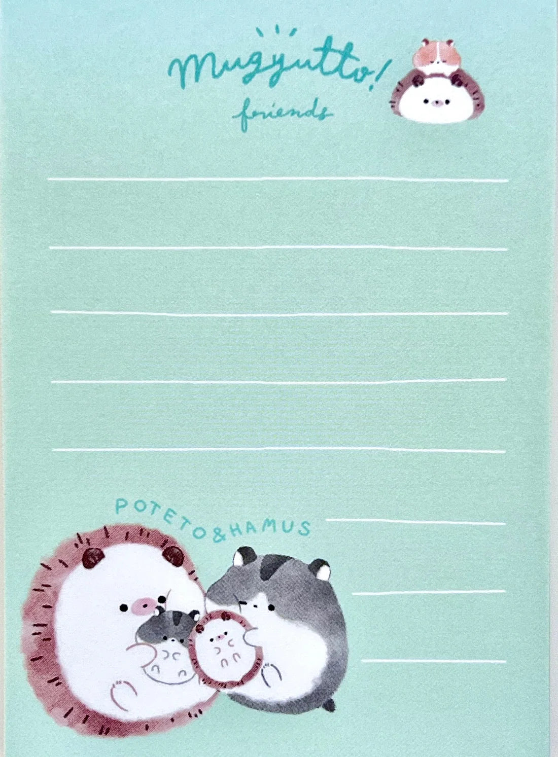 Hedgehog and Hamster Mini Notepad