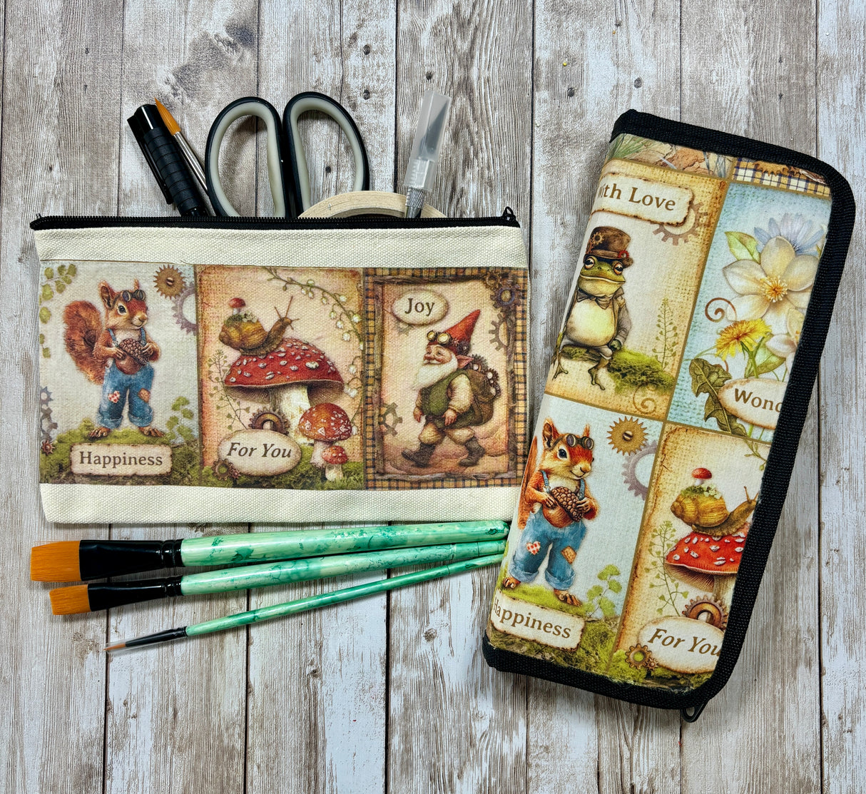 Hidden Grove Keepsakes - Altered Paintbrush Case and Pencil Case set with Farrel Tailor