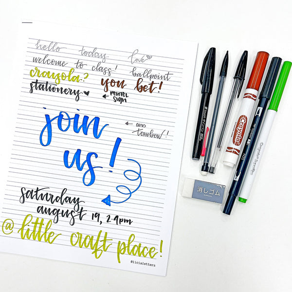 Lettering Basics with Office Basics at Little Craft Place
