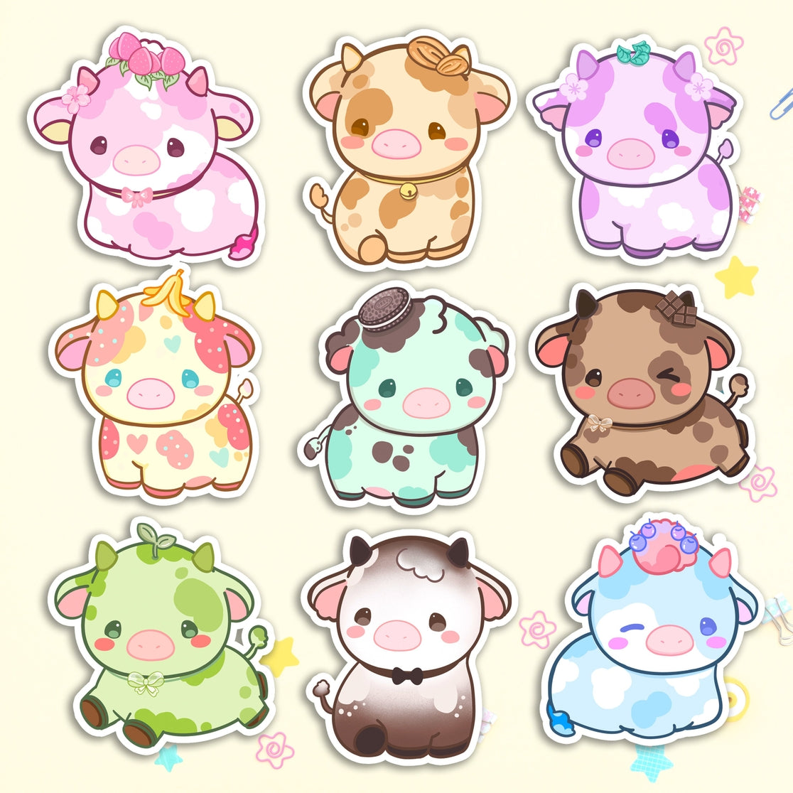 Ice Cream Cow Mini Sticker