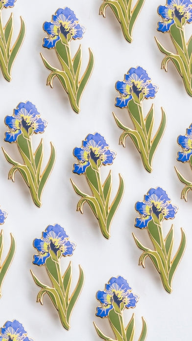 Iris Flower Enamel Pin