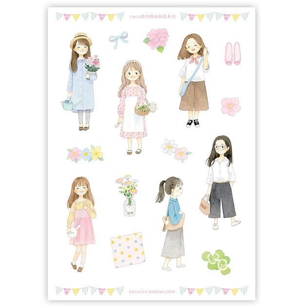 It's Sunday Girl Sticker Sheet A5