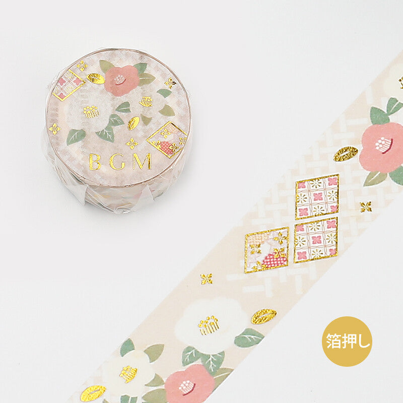 Japanese Gold Camellia Washi Tape