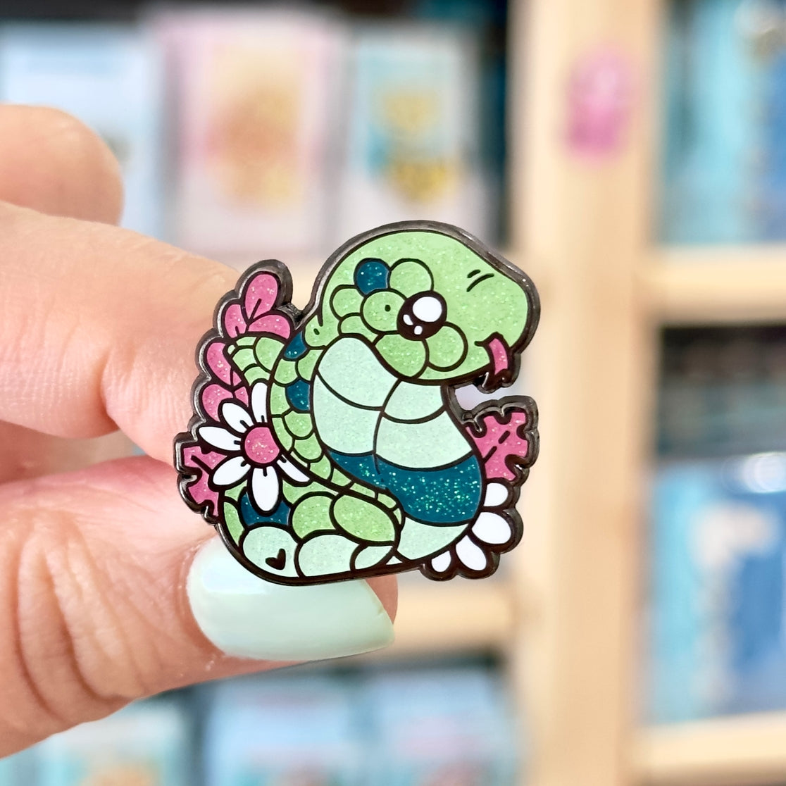 Javan Spitting Cobra Glitter Enamel Pin