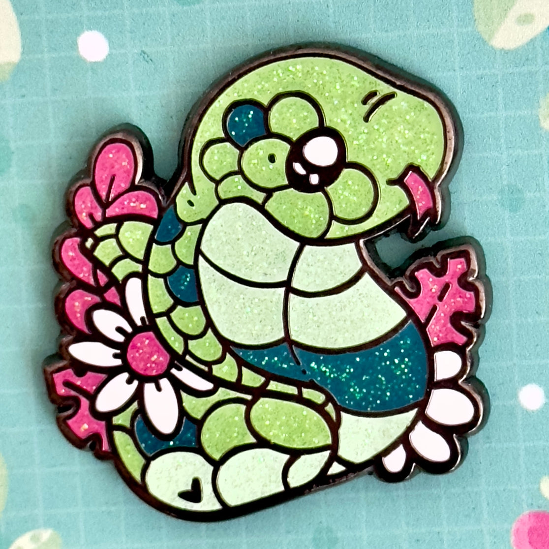 Javan Spitting Cobra Glitter Enamel Pin