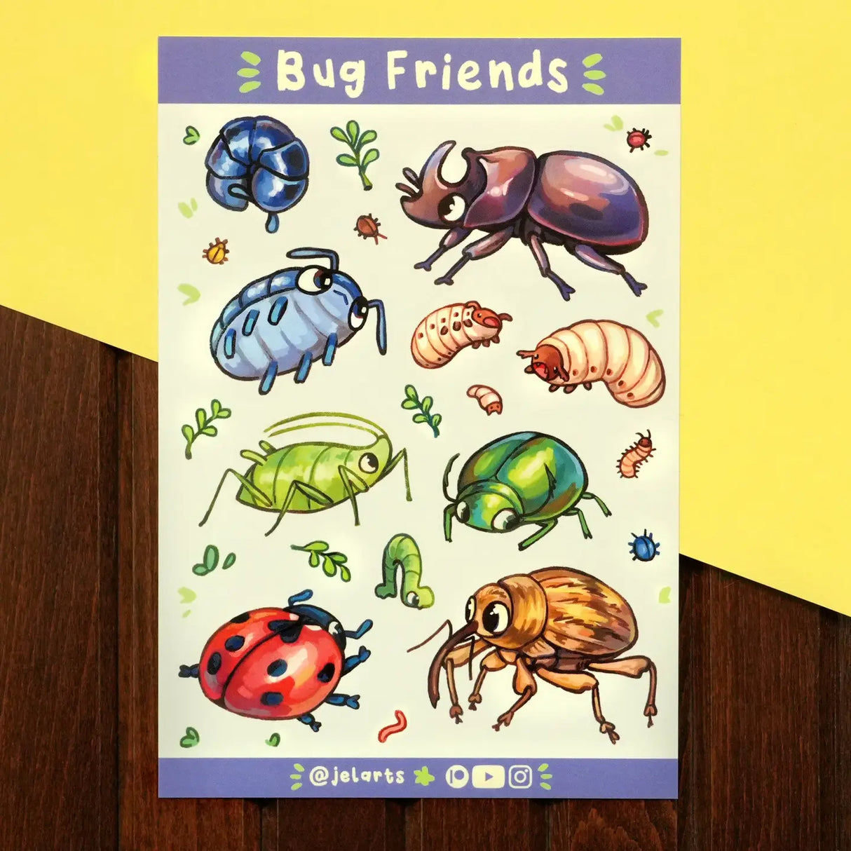 JelArts - Bug Friends Vinyl Sticker Sheet