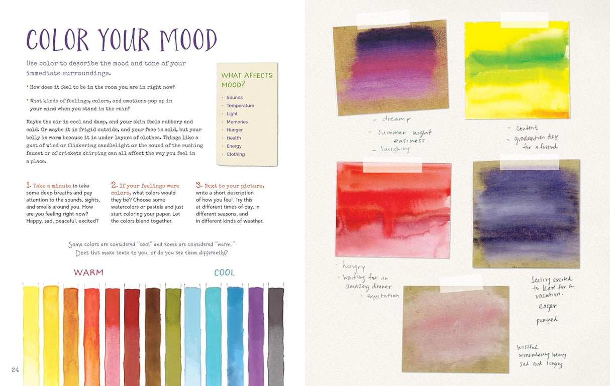 Sixty inventive writing prompts, guided exercises, and crafty activities designed to jumpstart creative journaling, storytelling, and self-expression are accompanied by inspiring examples from journals of people of all ages and instructions for making a one-of-a-kind blank book of your own.
Do you want to keep a journal but don’t know where to start? Get inspired with 60 interactive writing prompts and craft how-tos to expand your imagination and stimulate your creativity. Using words, drawing, collage, an