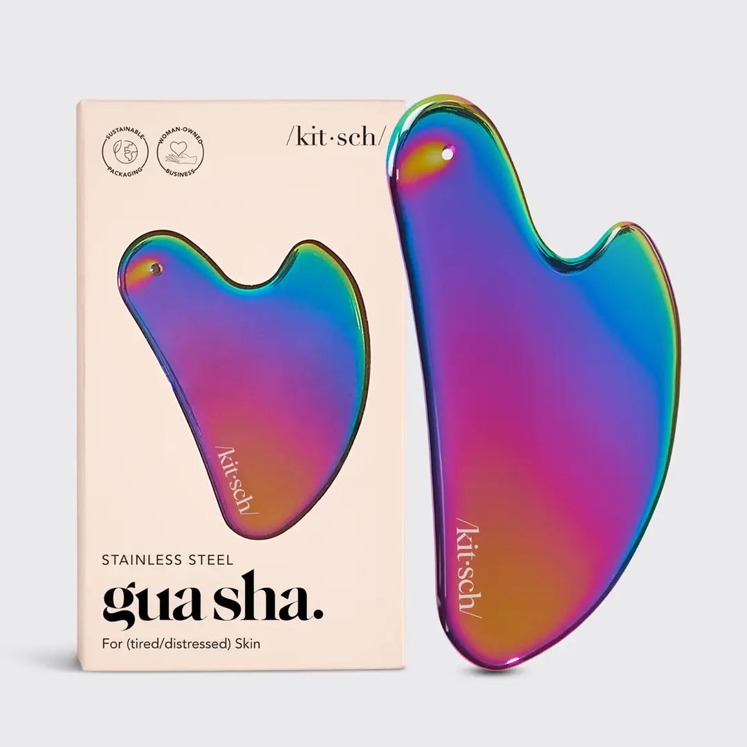 KITSCH Stainless Steel Gua Sha - Iridescent
Premium stainless steel Gua Sha designed to elevate your skincare ritual.