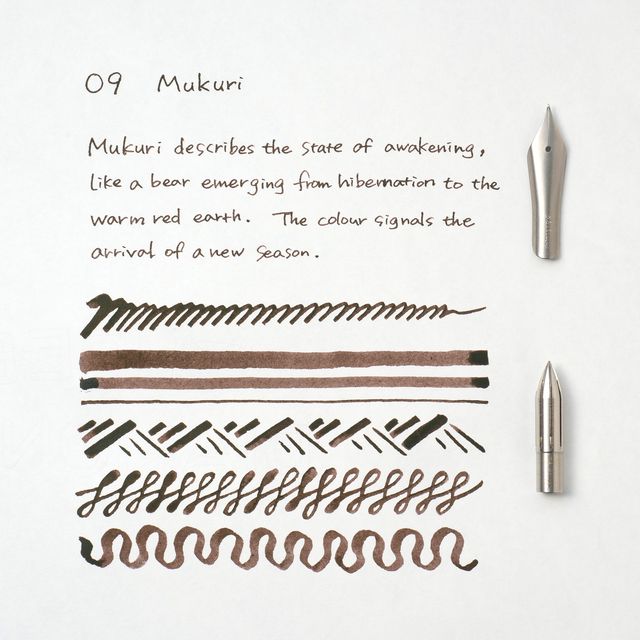Functional tools for a lifetime of use. Our writing tools are designed to become your companions, developing personal character through the journey of ownership. The simple yet charming glass bottle has been designed for seamless use, creating a bottled ink that's bound to inspire writing with joy.
Once dry, our pigment inks are water resistant and lightfast to ensure your special message stands the test of time. The original bottle has been designed for ease of refill with any pen, while effortlessly bala