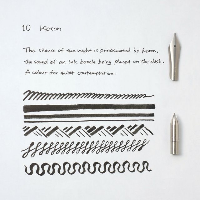 Functional tools for a lifetime of use. Our writing tools are designed to become your companions, developing personal character through the journey of ownership. The simple yet charming glass bottle has been designed for seamless use, creating a bottled ink that's bound to inspire writing with joy.
Once dry, our pigment inks are water resistant and lightfast to ensure your special message stands the test of time. The original bottle has been designed for ease of refill with any pen, while effortlessly bala