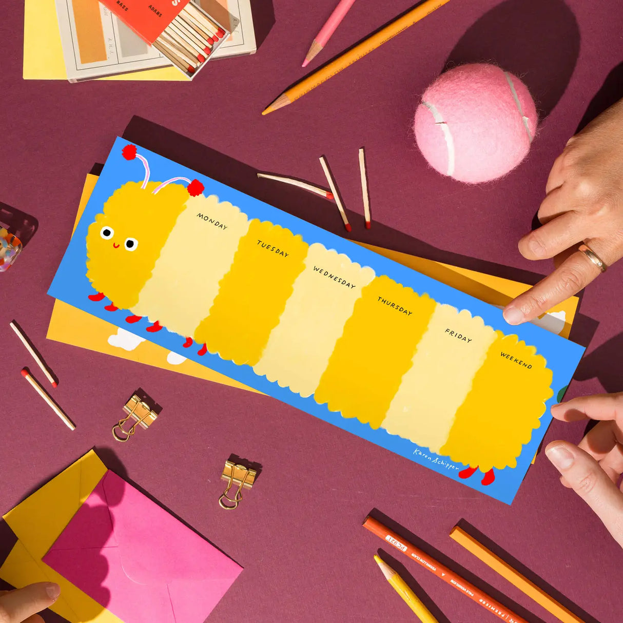 This big animal notepad is a cute weekly notepad perfect for brightening up the desk. The 52 undated sheets is ideal for jotting down tasks, meal ideas, phone messages, and more.
It comes with 52 undated sheets, enough to last you the year.
Professionally printed full color
Size: 11.75 x 4.25 inches
52 tear-off sheets with cardboard backing
Packaged in plastic sleeve and branded sticker
Printed locally in the US
Designed by Karen Schipper
Weight: 6.4 oz (181.44 g)
Dimensions: 4 x 11.5 x 0.3 in (10.