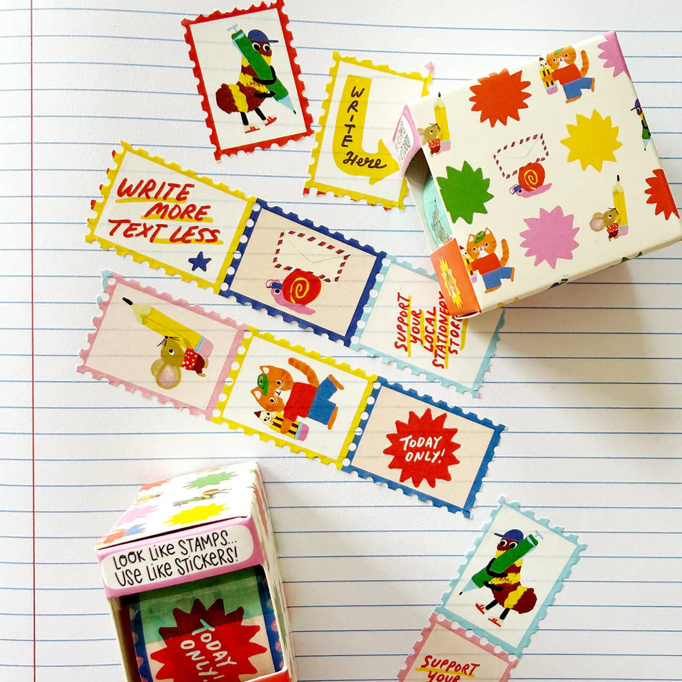 Stamp washi looks like stamps but use like stickers!
Karen's cute shoppers and fun signs.
Perfect for decorating planners, journals, cards, gifts, and scrapbooks. The perfect roll of washi for stationery lovers!
25mm x 10m tape
10 patterns before it repeats.
Comes in a cute illustrated box.
Artwork property of Karen Schipper