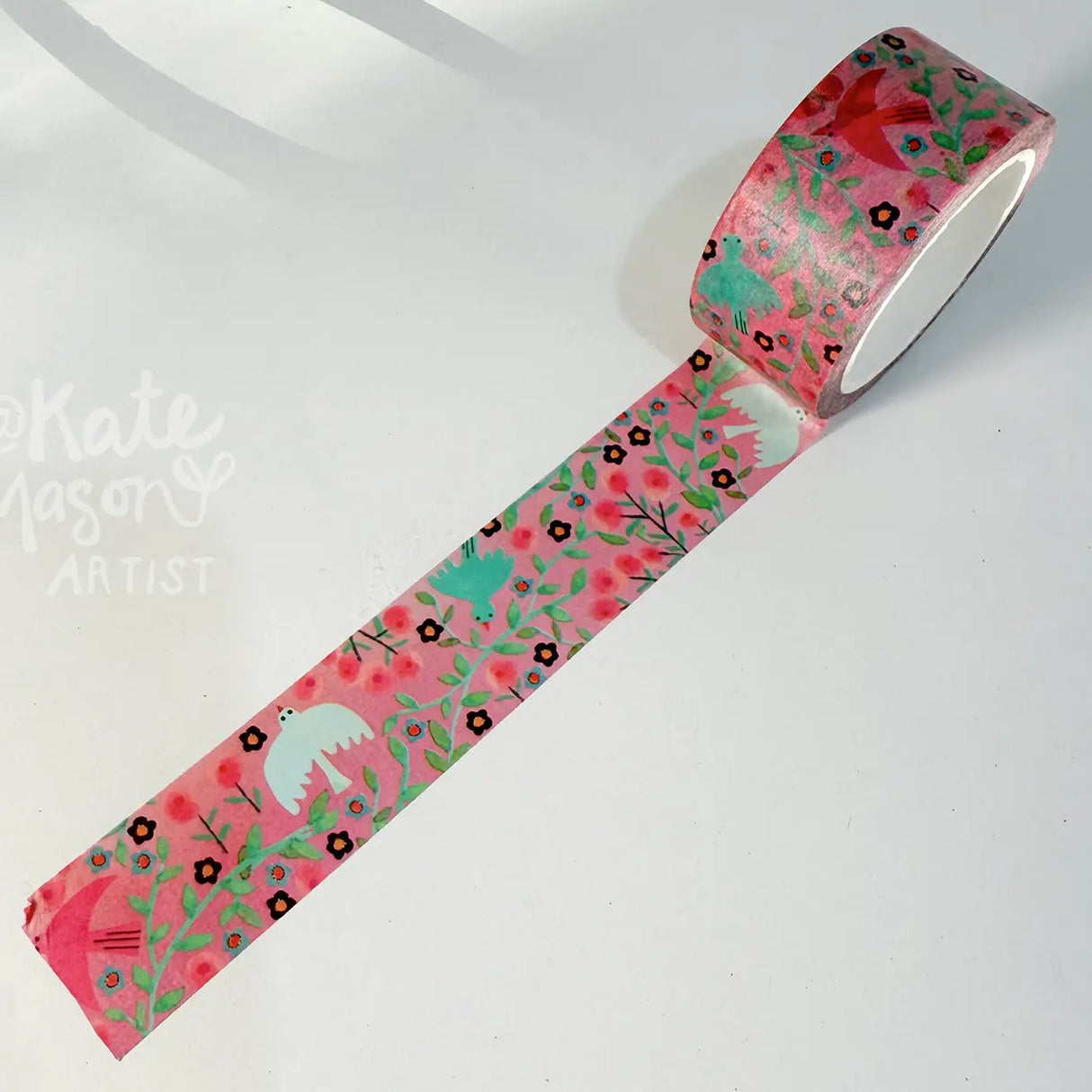 Kate Mason Bird Vine Pink Washi Tape