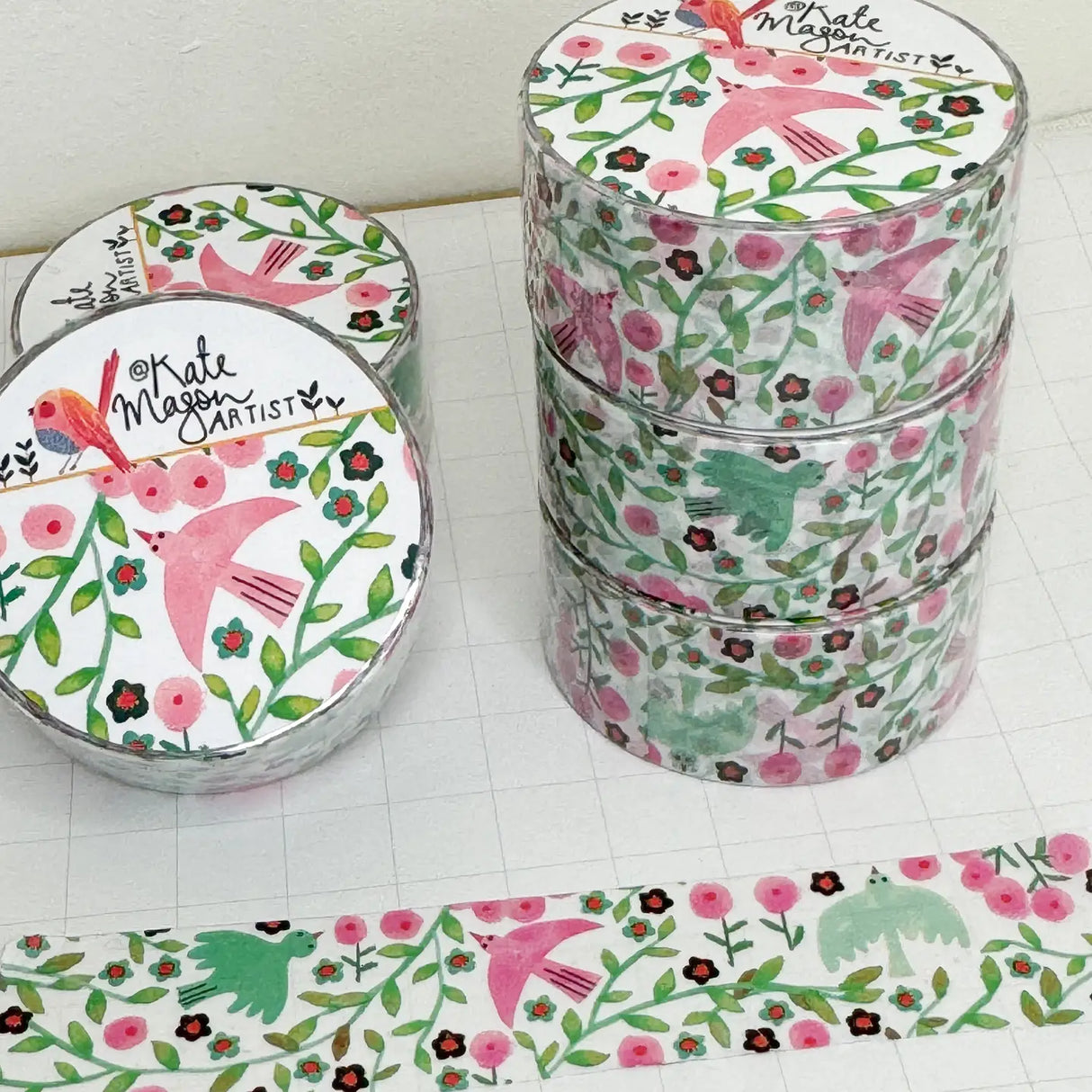 Kate Mason Bird Vine White Washi Tape