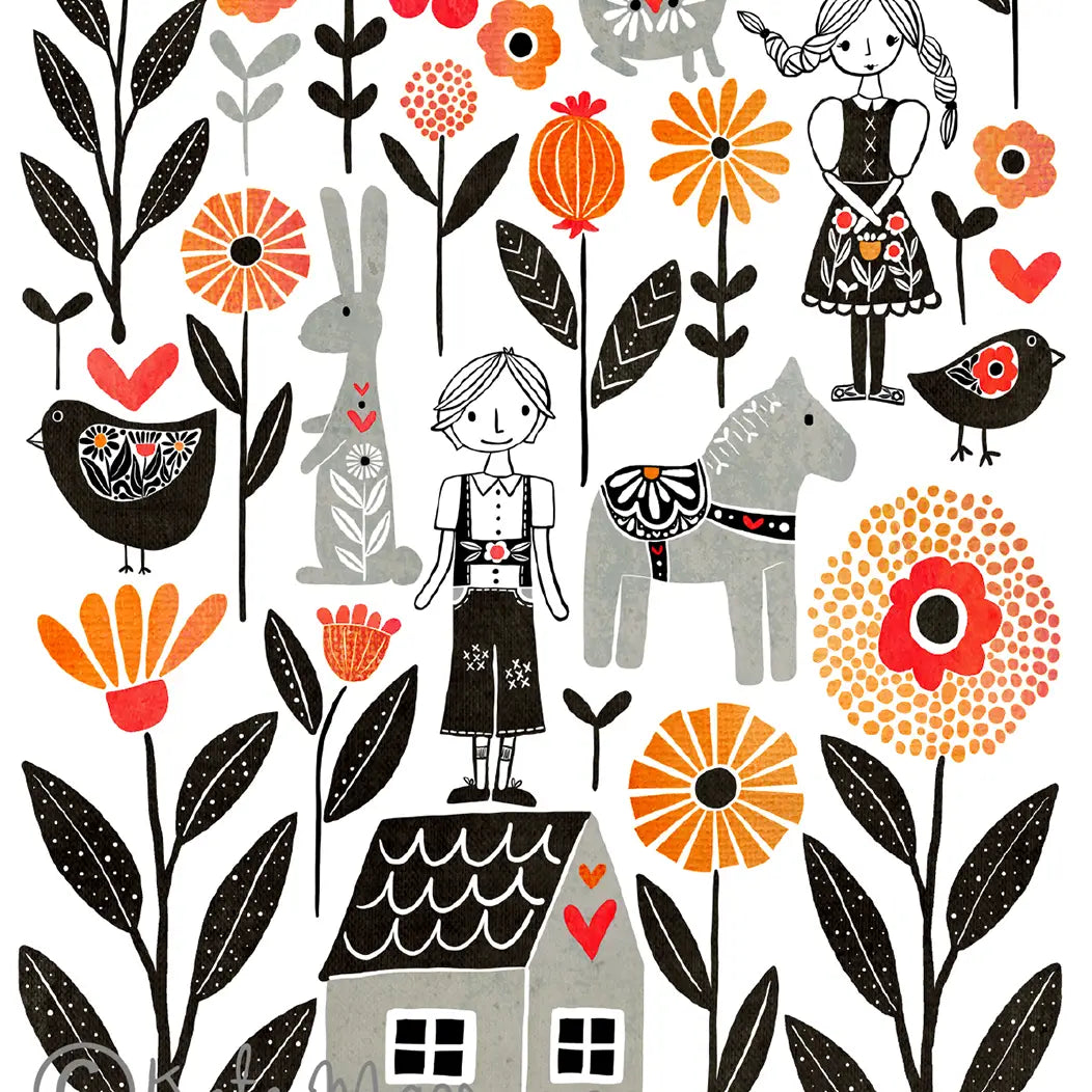 Kate Mason Farmhouse Scene Postcard