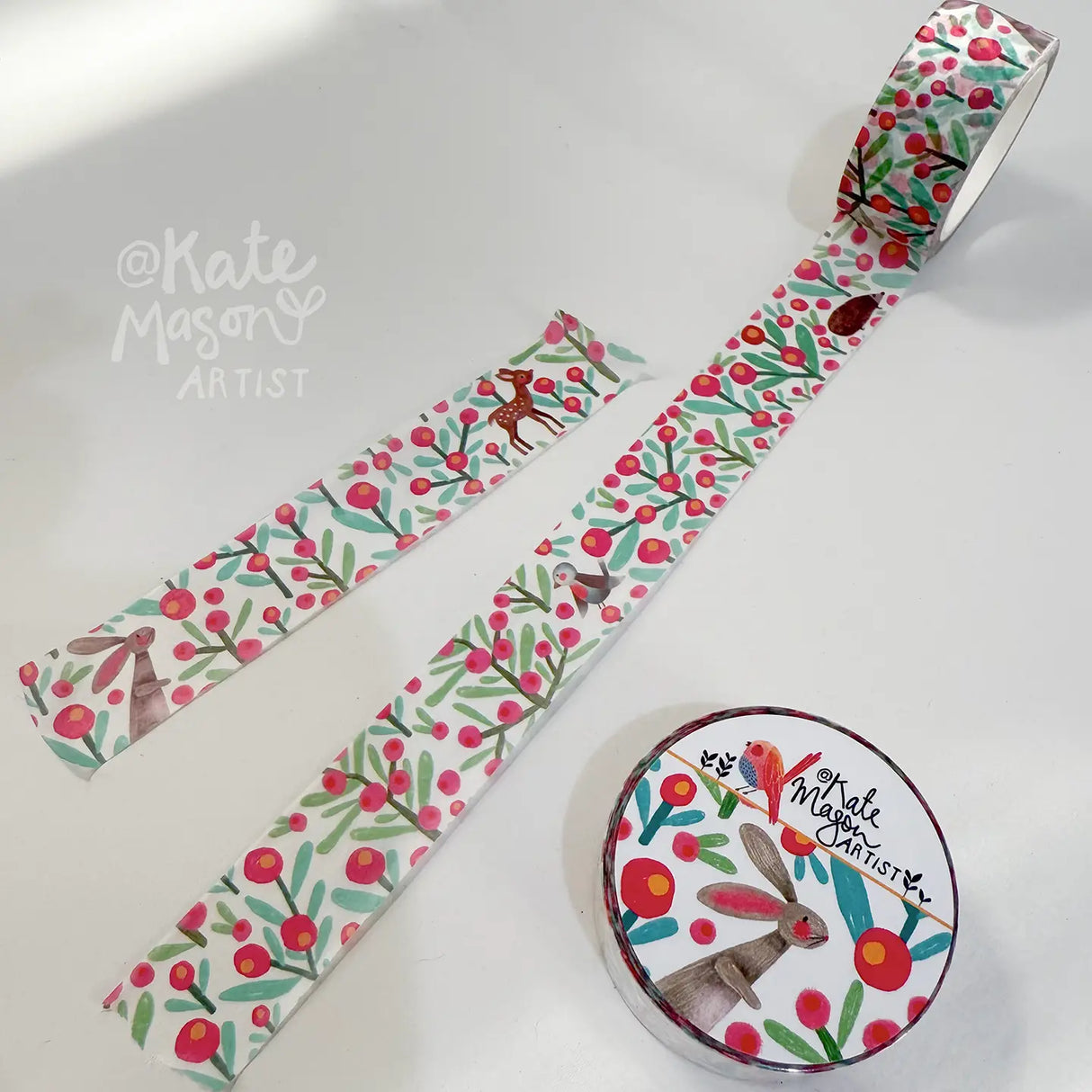 Kate Mason Hello Friend Bunny Floral Washi Tape