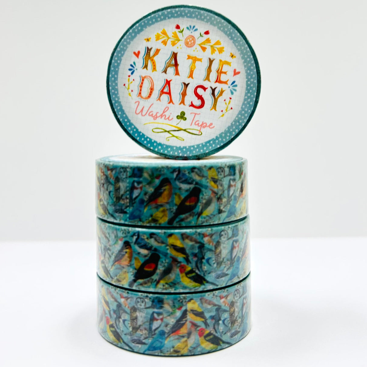 Katie Daisy - Birds Washi Tape
There are so many uses for washi tape! You can use it for scrapbooking, gift wrapping, and even home decor projects :) Add some extra charm to your letter-writing, use it to tack up photos... the possibilities are endless!
Details:
* Traditional washi tape, printed on rice paper
* Each roll is 15mm wide, 10m long, and the pattern reprints every 350mm.
* Semi-transparent 