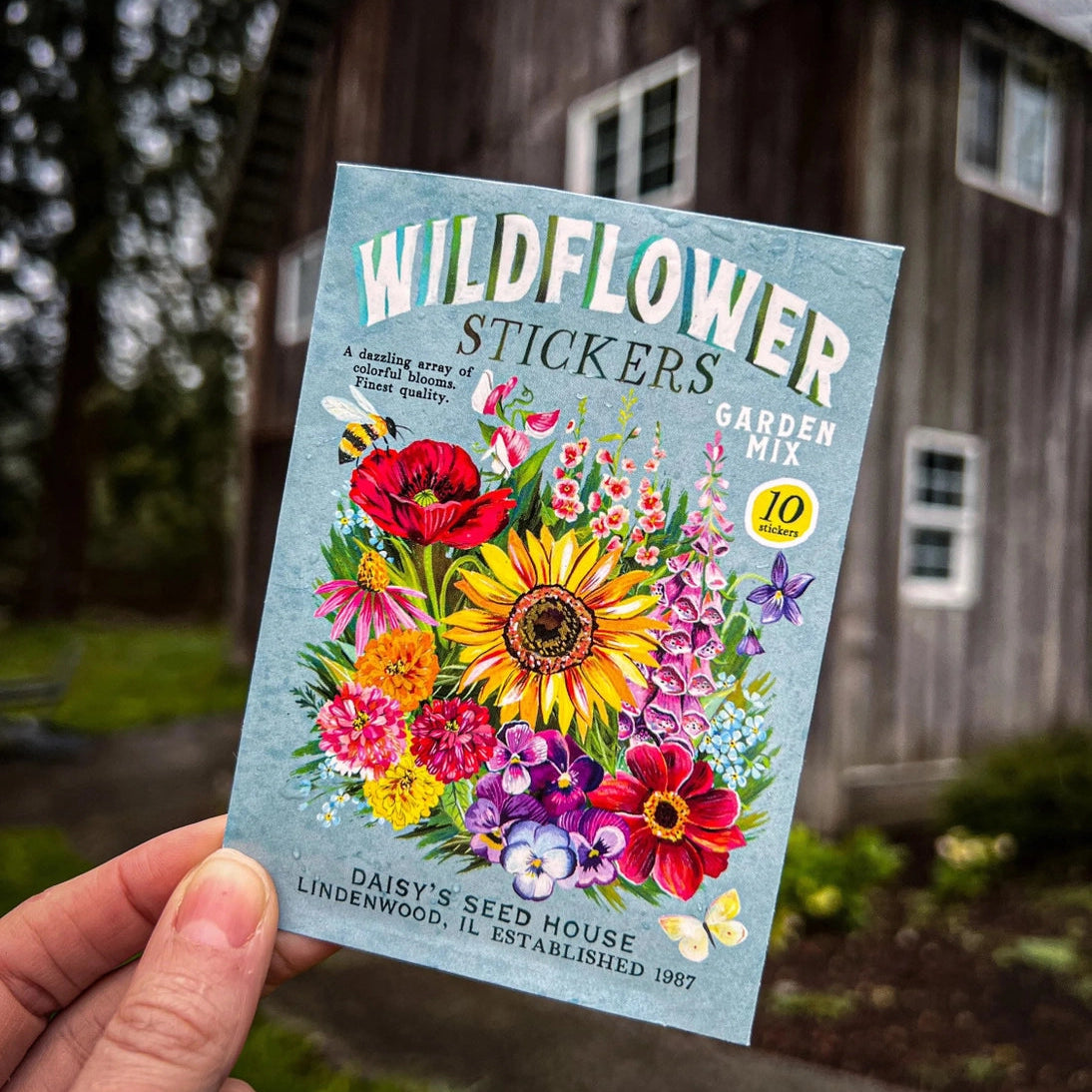Wildflower Sticker Pack - Set of 10 Matte Stickers by Katie Daisy
From The Garden of Katie Daisy:
Adorn your laptop, water bottle, packages and so much more with this set of vibrant wildflower STICKERS!! You'll receive 10 floral stickers in a seed packet! (This listing is not for wildflower seeds ;) )