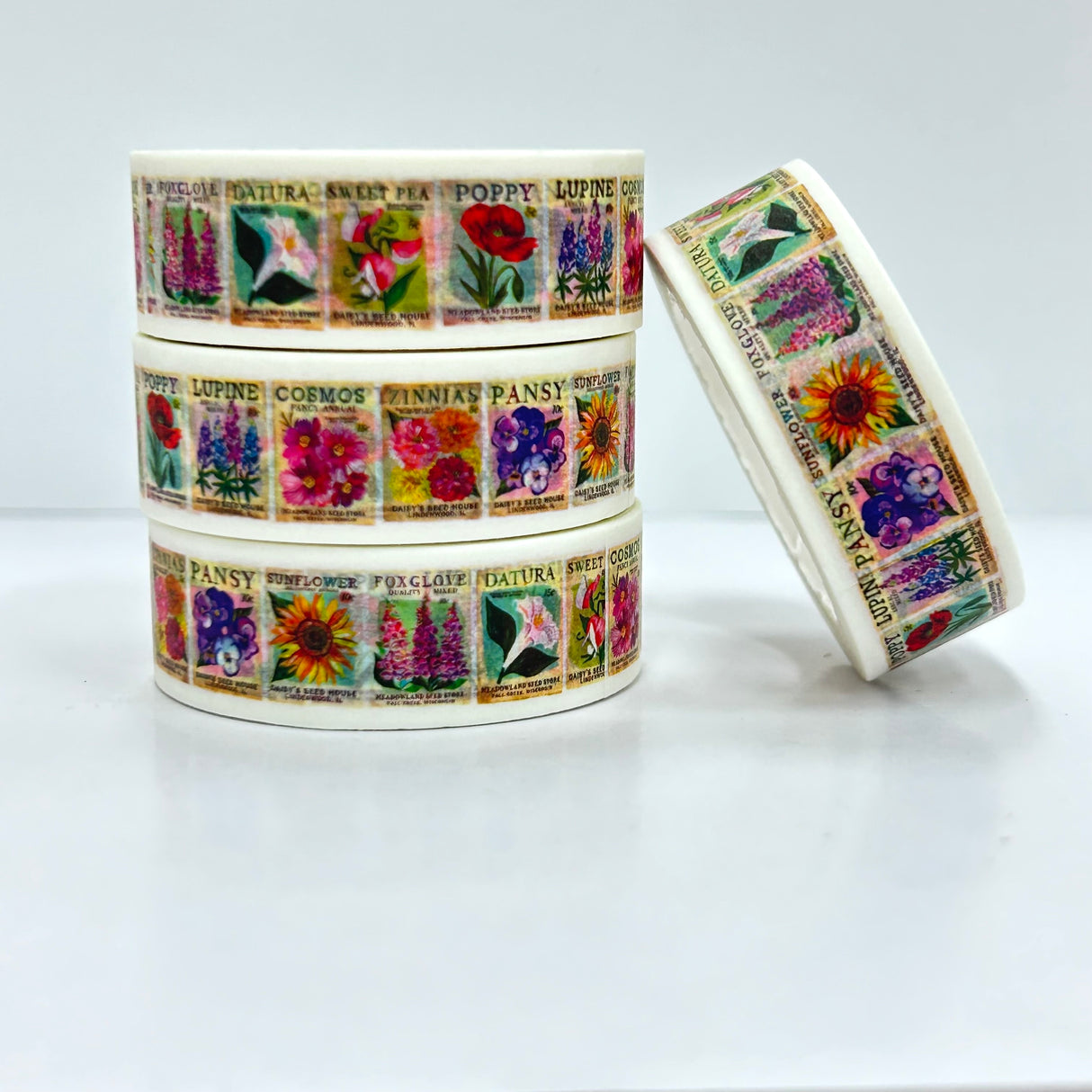 Katie Daisy Washi Tape - Wildflower Seeds
There are so many uses for washi tape! You can use it for scrapbooking, gift wrapping, and even home decor projects :) Add some extra charm to your letter-writing, use it to tack up photos... the possibilities are endless!
Include 1 roll of washi
Traditional washi tape, printed on rice paper
Each roll is 15mm wide, 10m long, and the pattern reprints every 350mm.
Semi-transparent 