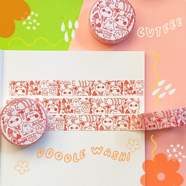 Cinta washi con dibujos kawaii