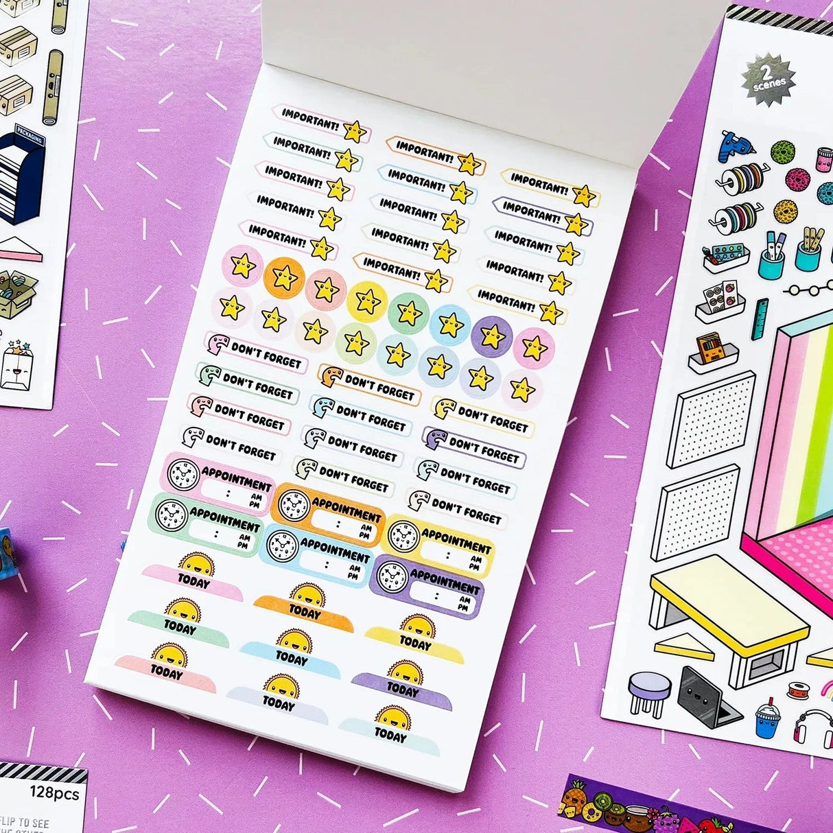 Say hello to your new BFF: the Kawaii Planner Sticker Pad! Packed with over 1900 ridiculously cute stickers (think stars, cakes, and little alien pals), this pad is your go-to for making your planner, bullet journal, or to-do list way more fun. Warning: productivity may skyrocket due to extreme cuteness.