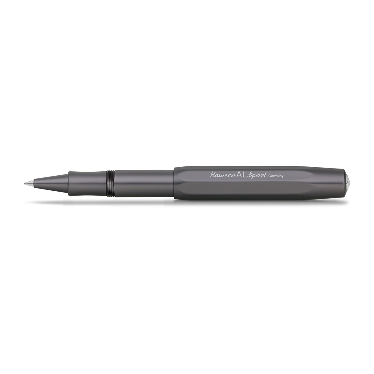Contemporary design made of high-quality aluminium for an incomparable writing feel.
Our AL Sport roller ball anthracite is a pen to behold. The silky, glossy surface in a warm grey tone has an expressive and noble appeal. It is a perfect accessory for everyday use in the office, daily life, and leisure.
The metallic body is made of high-quality aluminium and grants an unique haptic experience. Its fine surface imparts elegance.
The Kaweco Sport was created in 1911. The pocket-sized roller ball pen only