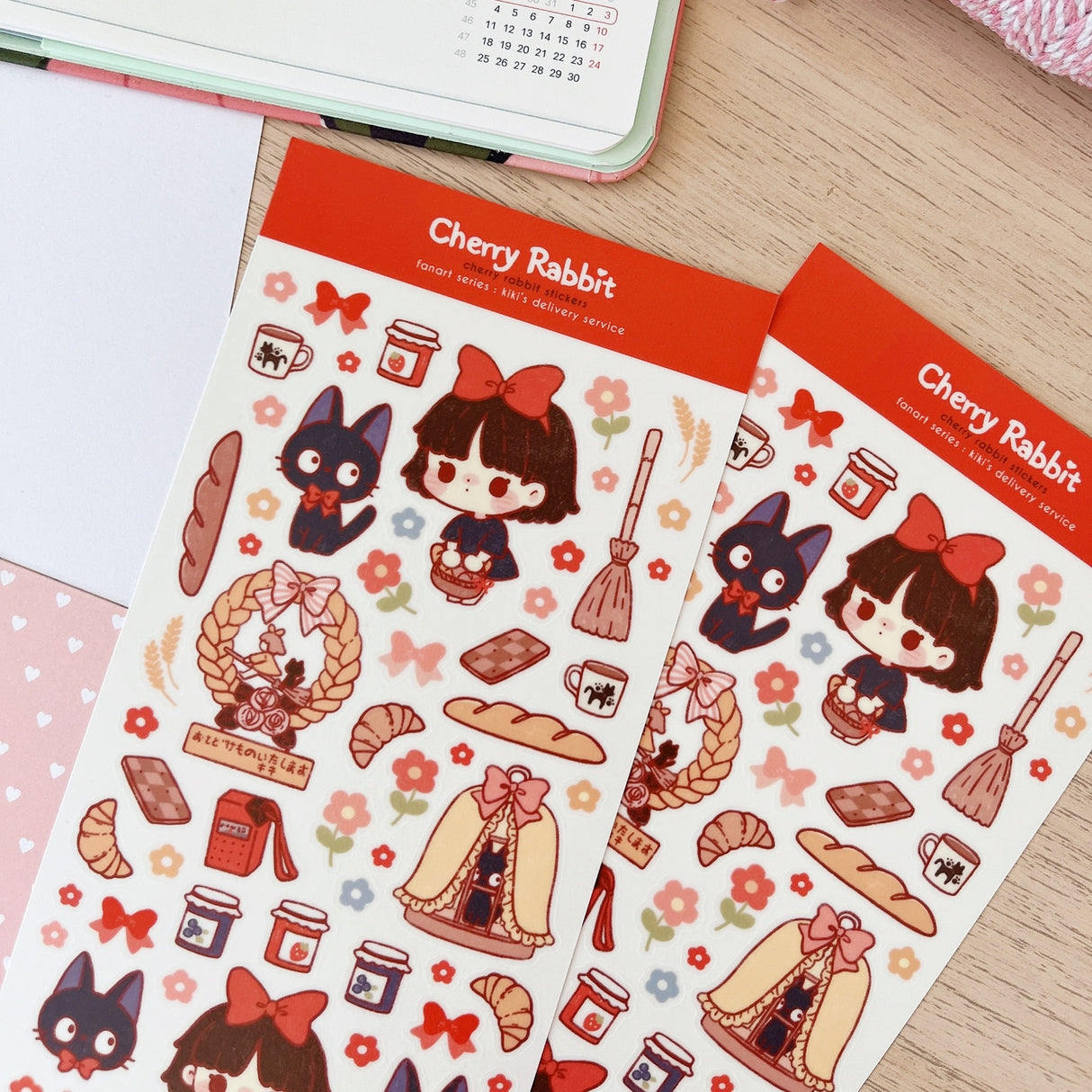 Cherry Rabbit Kiki's Delivery Service Sticker Sheet
