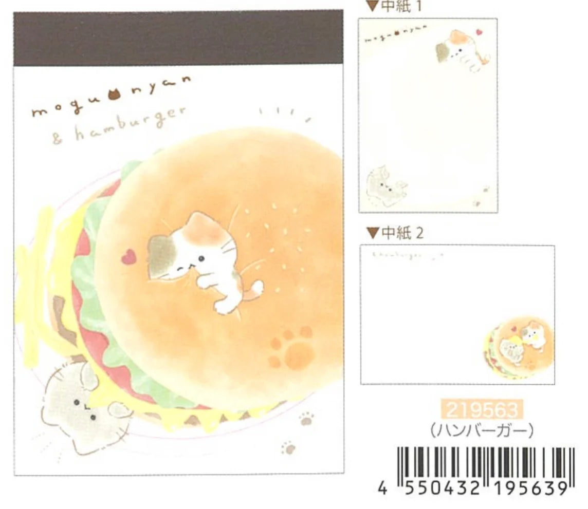 Kitty Hamburger Mini Notepad
2.5 x 3.5 inches (H88xW63xD7(mm)
2 designs x 35 sheets each (total 70 sheets)
Made in Japan