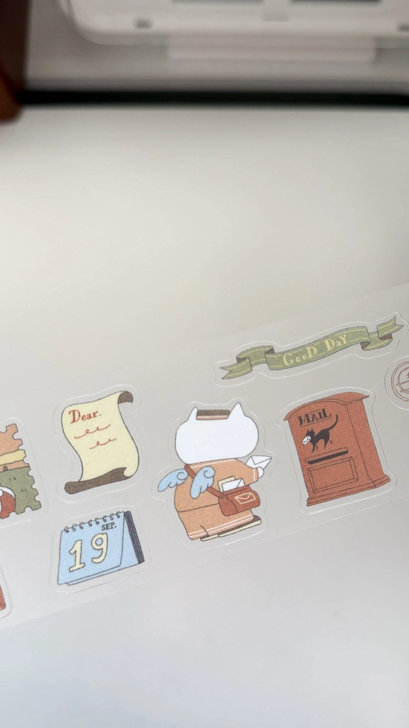 A Cup of Journaling P.E.T Tape, a collaboration with Idiot Sandwich
Add a touch of seasonal whimsy to your creative projects with Our first collaboration with Idiot Sandwich, an Illustrator from Vietnam. Thao illustrations captures everything Kubo and Lucy is about, coffee, stationery and journaling. This P.E.T tape is perfectly Kiss Cut, for easy use.