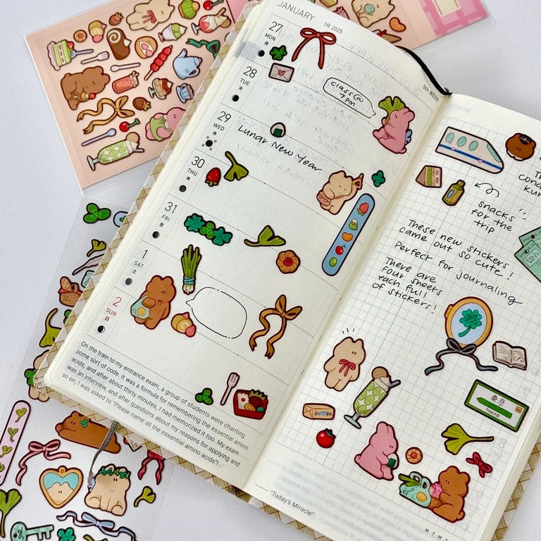 Cute deco stickers! Comes with an adorable, interactive pop-up art using the sticker backing.
Great for journaling and Polaroid deco :)
Waterproof, matte PVC material
Size: 7.5 x 15.5 cm sheet