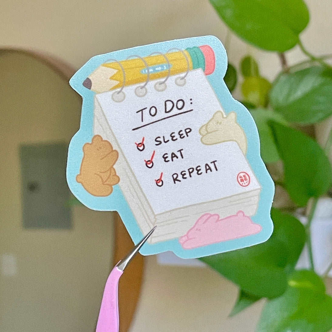 2.5” inch waterproof matte vinyl sticker
Whats on your to-do list?
Perfect for notebooks, water bottles, etc.