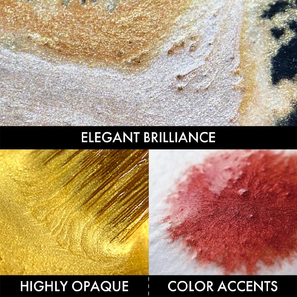 A set of 24 gorgeous metallic and pearlescent colors.
The six polarized colors, which change color depending on the angle you look at them from, are exclusive to this set.
It can be used in a wide range of ways, such as as an accent for your work.
The glittery black packaging makes it a great gift.