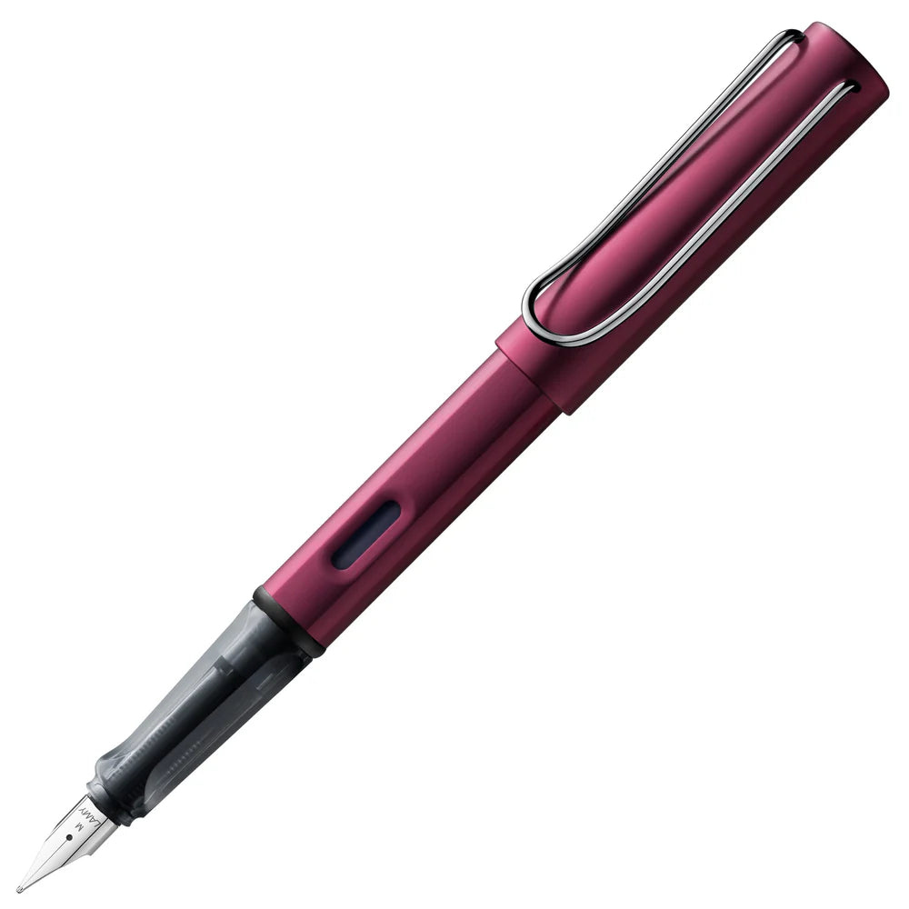 Light, lighter, LAMY AL-star: the writing classic made of resistant aluminium masters all challenges of everyday life in style. The transparent grip lies comfortably in the hand and, with an unobstructed view of the ink duct, turns the functional into a visual highlight. The series is ever inspiring with new special editions in current trendy colours and is thus an inspiring must-have in any pencil case.
Lightweight fountain pen with polished steel nib and ergonomic grip made of high-quality transparent pl
