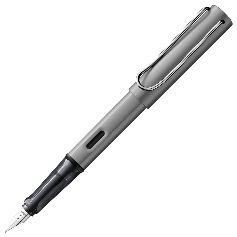 Light, lighter, LAMY AL-star: the writing classic made of resistant aluminium masters all challenges of everyday life in style. The transparent grip lies comfortably in the hand and, with an unobstructed view of the ink duct, turns the functional into a visual highlight. The series is ever inspiring with new special editions in current trendy colours and is thus an inspiring must-have in any pencil case.
Lightweight fountain pen with polished steel nib and ergonomic grip made of high-quality transparent pl