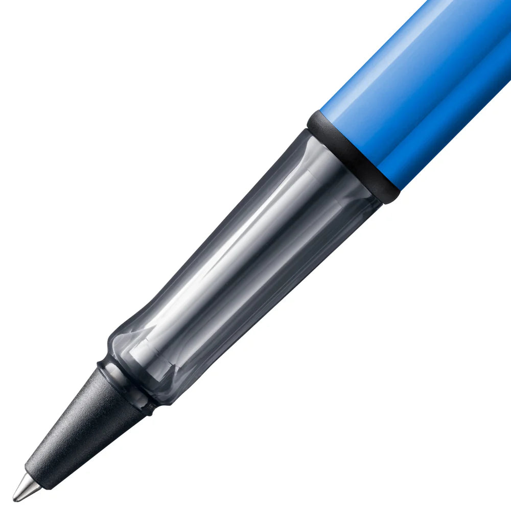 Light, lighter, LAMY AL-star: the writing classic made of resistant aluminium masters all challenges of everyday life in style. The transparent grip lies comfortably in the hand and, with an unobstructed view of the ink duct, turns the functional into a visual highlight. The series is ever inspiring with new special editions in current trendy colours and is thus an inspiring must-have in any pencil case.
Lightweight rollerball pen with ergonomic grip made of high-quality transparent plastic.
Distinctive m