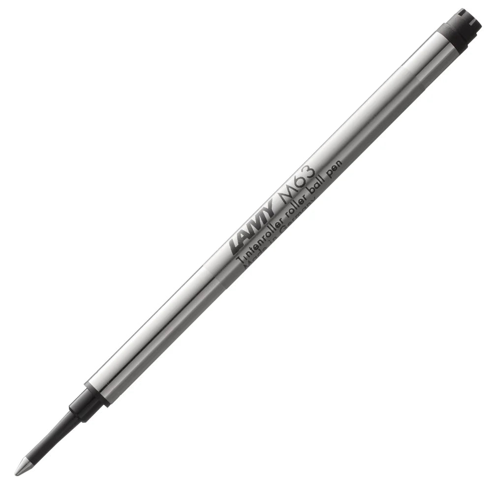 The LAMY M 63 metal rollerball refill ensures smooth, consistent writing and a precise, refined finish – perfect for everyday use. Available in blue and black for a medium line width – ideal for personalizing notes, letters, or sketches.
Refill for rollerball pens with cap.
Includes 1 refill. 