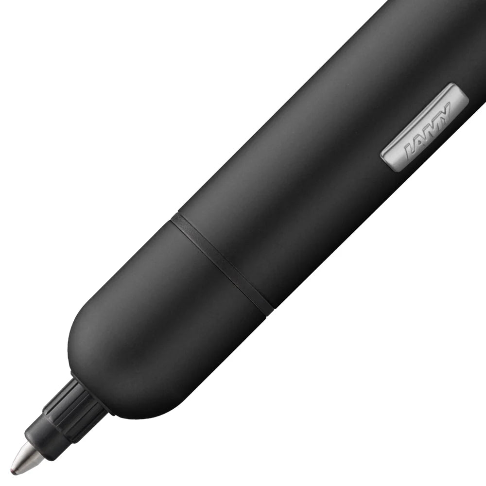 Innovative pocket pen full of transformative power.
The LAMY pico reaches unimagined greatness under pressure: the innovative pocket pen transforms into a full-size biro with just one finger movement thanks to an ingenious double push mechanism inside. Strikingly different and surprising, it brings a piece of innovation to even the smallest pencil case or even trouser pocket as a handy everyday companion.
Matte black lacquer finish with 1 refill of LAMY M 22 M black