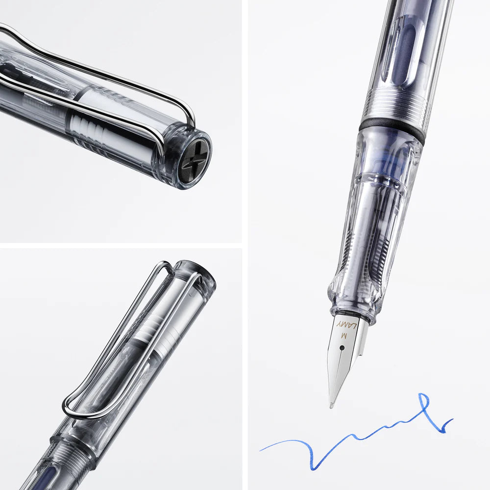 Fountain pen, icon, global success: the LAMY safari has been a beloved classic since its introduction in the 1980s and enjoys a cult status untypical for a writing instrument. Countless colours and ever-changing special editions make hearts beat faster - whether for the pencil case or the carefully curated fountain pen collection.
The LAMY safari is more than the sum of its details: it is aesthetic, robust and individual. The distinctive, self-sprung clip keeps the writing instrument securely fastened in p
