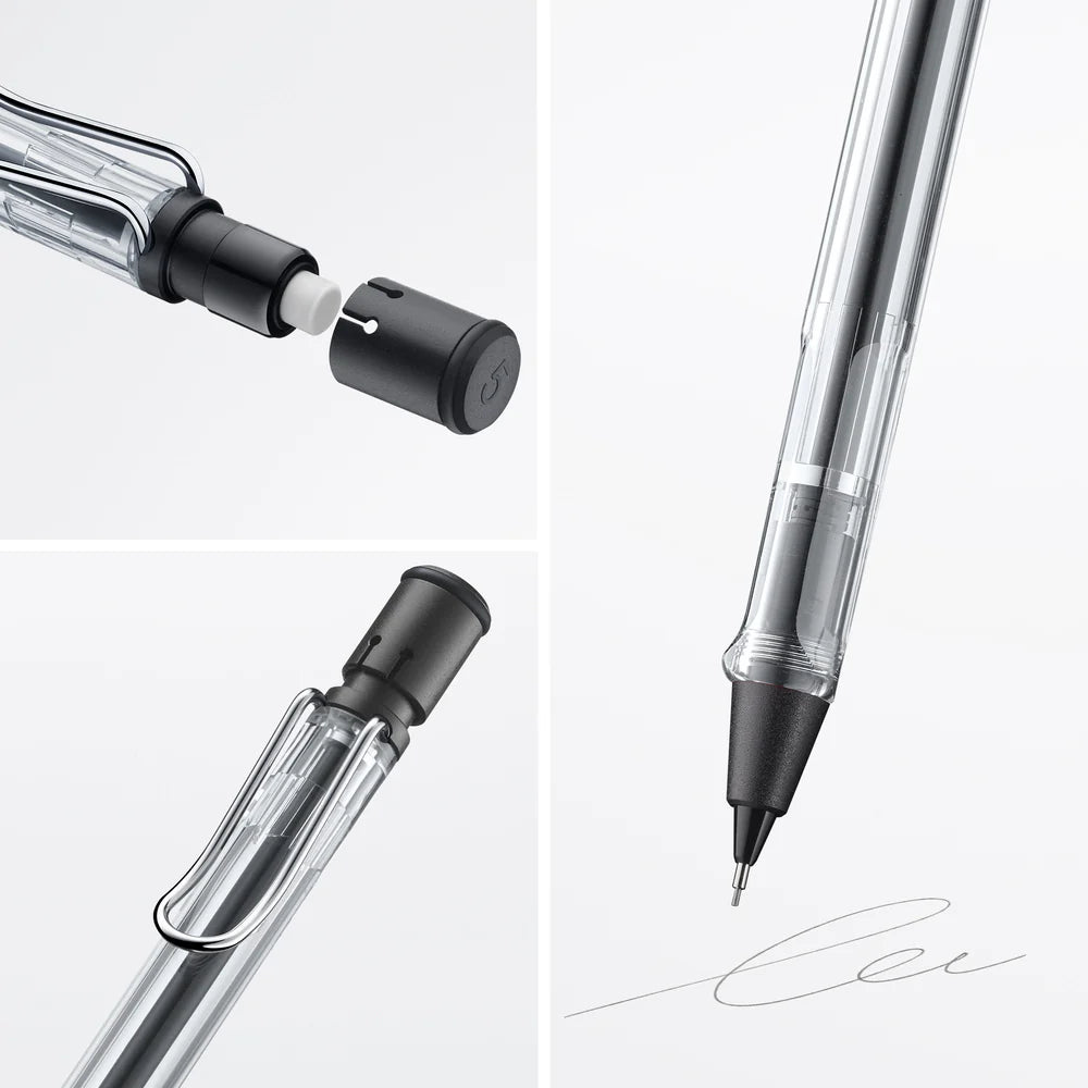 Fountain pen, icon, global success: the LAMY safari has been a beloved classic since its introduction in the 1980s and enjoys a cult status untypical for a writing instrument. Countless colours and ever-changing special editions make hearts beat faster - whether for the pencil case or the carefully curated fountain pen collection.
The LAMY safari is more than the sum of its details: it is aesthetic, robust and individual. The distinctive, self-sprung clip keeps the writing instrument securely fastened in p