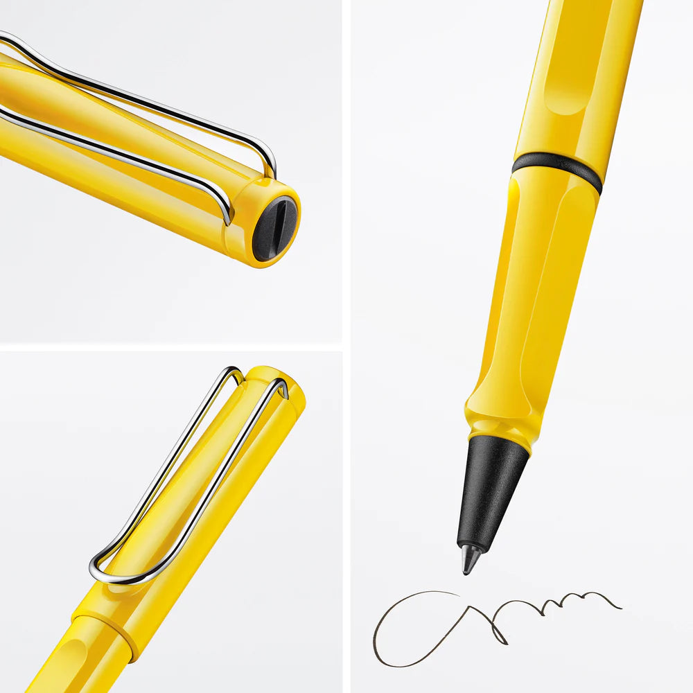 Fountain pen, icon, global success: the LAMY safari has been a beloved classic since its introduction in the 1980s and enjoys a cult status untypical for a writing instrument. Countless colours and ever-changing special editions make hearts beat faster - whether for the pencil case or the carefully curated fountain pen collection.
The LAMY safari is more than the sum of its details: it is aesthetic, robust and individual. The distinctive, self-sprung clip keeps the writing instrument securely fastened in p
