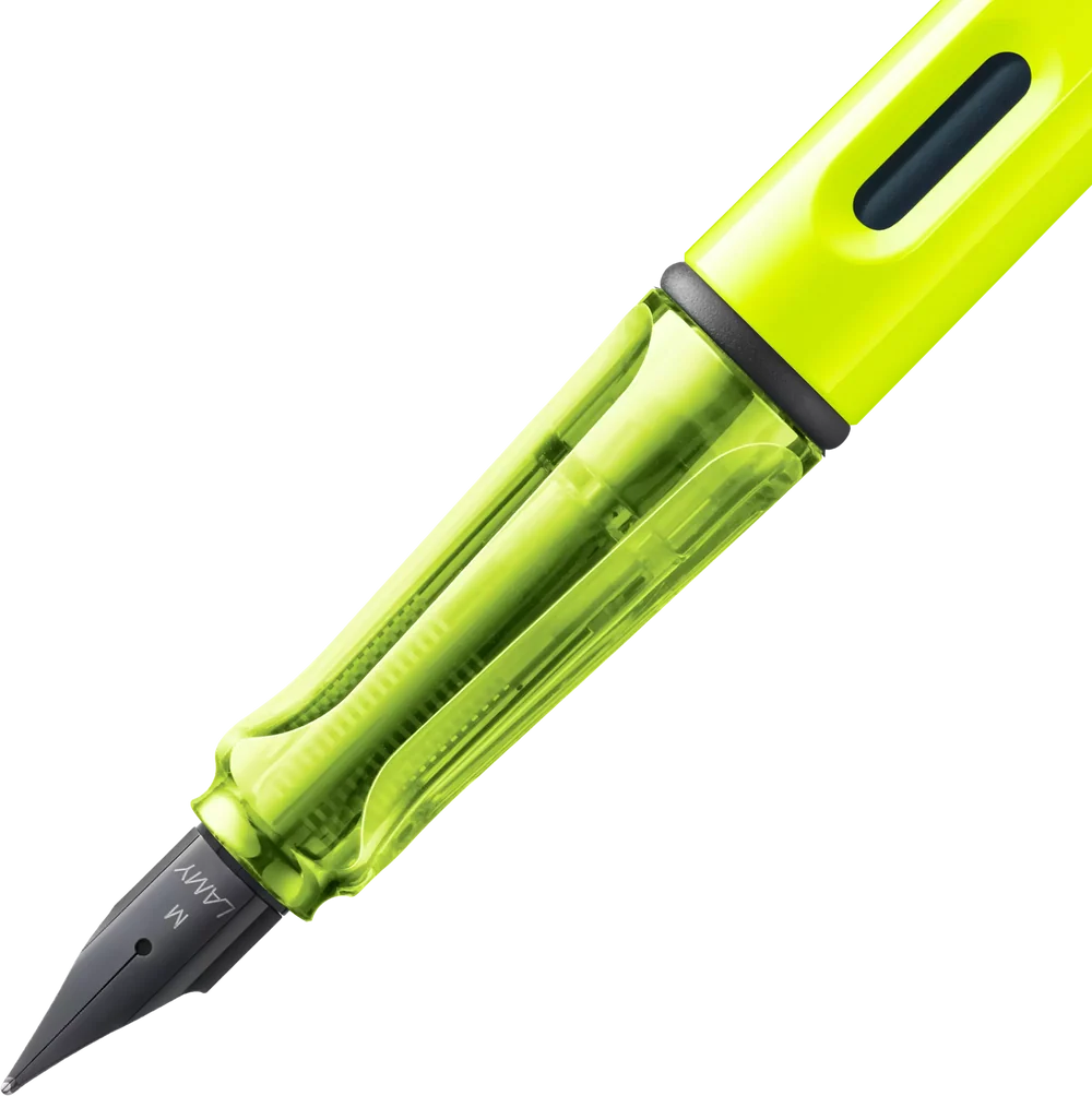 LAMY Special Edition Safari Fountain Pen - Neon Yellow
Fountain pen, icon, global success: the LAMY safari has been a beloved classic since its introduction in the 1980s and enjoys a cult status untypical for a writing instrument. Countless colours and ever-changing special editions make hearts beat faster - whether for the pencil case or the carefully curated fountain pen collection.
The LAMY safari is more than the sum of its details: it is aesthetic, robust and individual. The distinctive, self-sprung