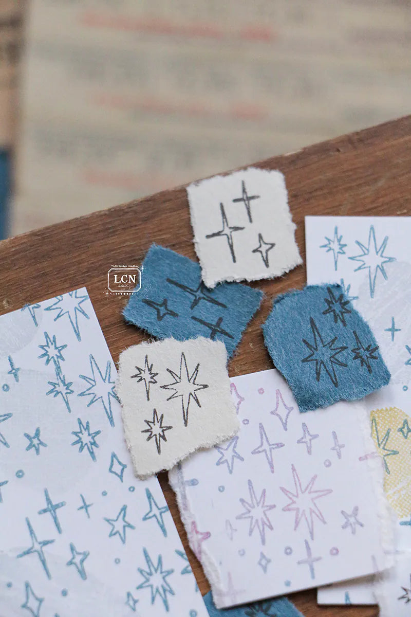Lin Chia Ning Wooden Stamp Set - Hand Drawn Stars Medium
One (1) Set of Hand Drawn Stars Medium Size Stamp. Includes 3 different stamps
Size:
3 x 4 x 2.5 cm *1
1.5x 2 x 2.5 cm *2
Material: Compressed wood handle rubber stamp