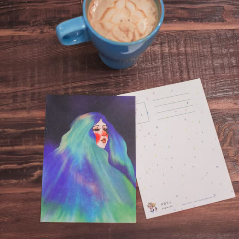 La Dolce Vita - Aurora Girl Postcard
After embarking on the journey, I am a shepherd,
herding the gentle footsteps
, and the aurora is the idyllic song
of the island, the wind and rain, the stars have turned into notes
, singing leisurely and slowly in the plains,
Incudes 1 postcard
Size: 105x148 mm
Material: Ivory 250g