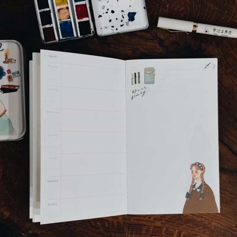 La Dolce Vita - Elegant Women's Gallery 4 Months Weekly Undated Planner
cooking, making fires, drinking tea;
Look at the stars in the dark night.
Let's embark on the journey of life together and
travel the way we love.
Let's not forget those shining and gentle days.
Includes 4 monthly spreads followed by 4 weekly spreads. This planner also includes a goals page, wish list, and grid pages. This planner is undated and can be used any time of year.
Paper: Bird of Paradise
Binding: thread binding
Size: 1