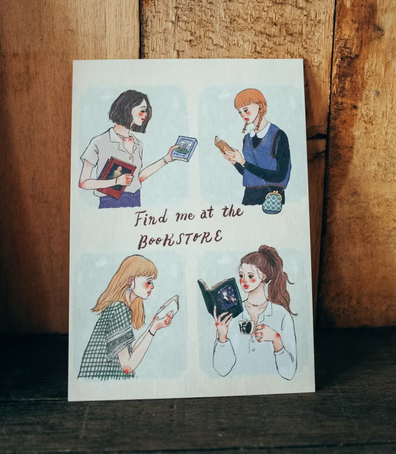 La Dolce Vita - Find Me At The Bookstore Postcard
Because of sunny days, rainy days
, because of broad-mindedness, because of the long
road, because of the coarse tea and light rice, because of the winding
alleys, I don't actually want to go to the bookstore
for anything, I just want to live a life
with a bookstore/
Incudes 1 postcard
Size: 105x148 mm
Material: Ivory 250g
Made in Taiwan