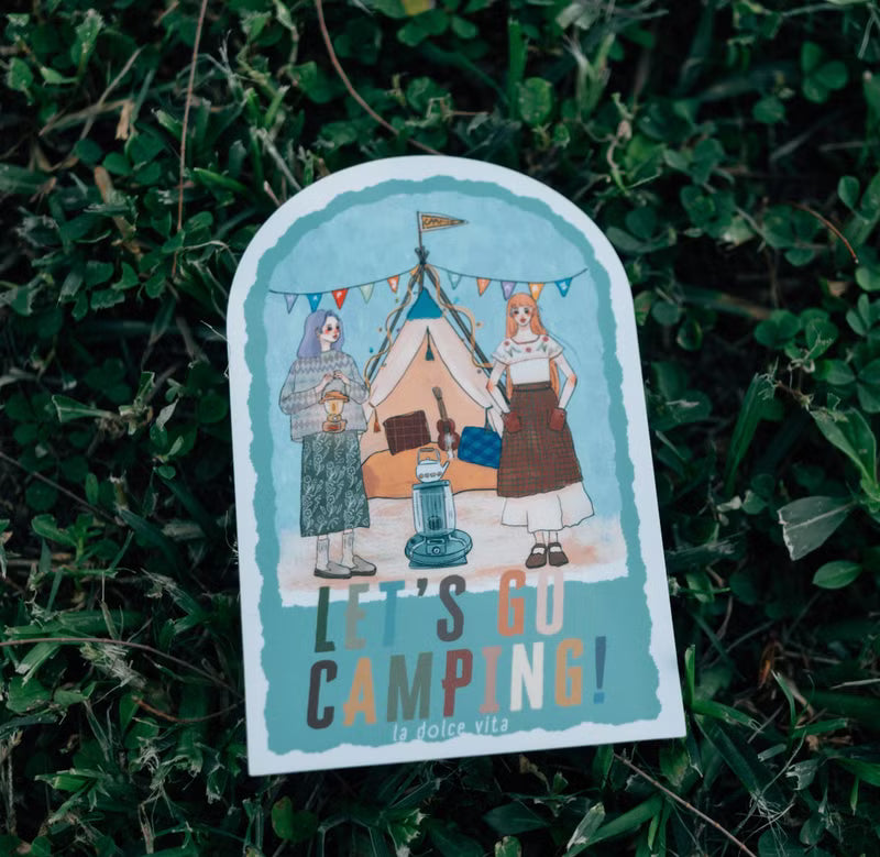 La Dolce Vita - Lets Go Camping Waterproof Vinyl Sticker