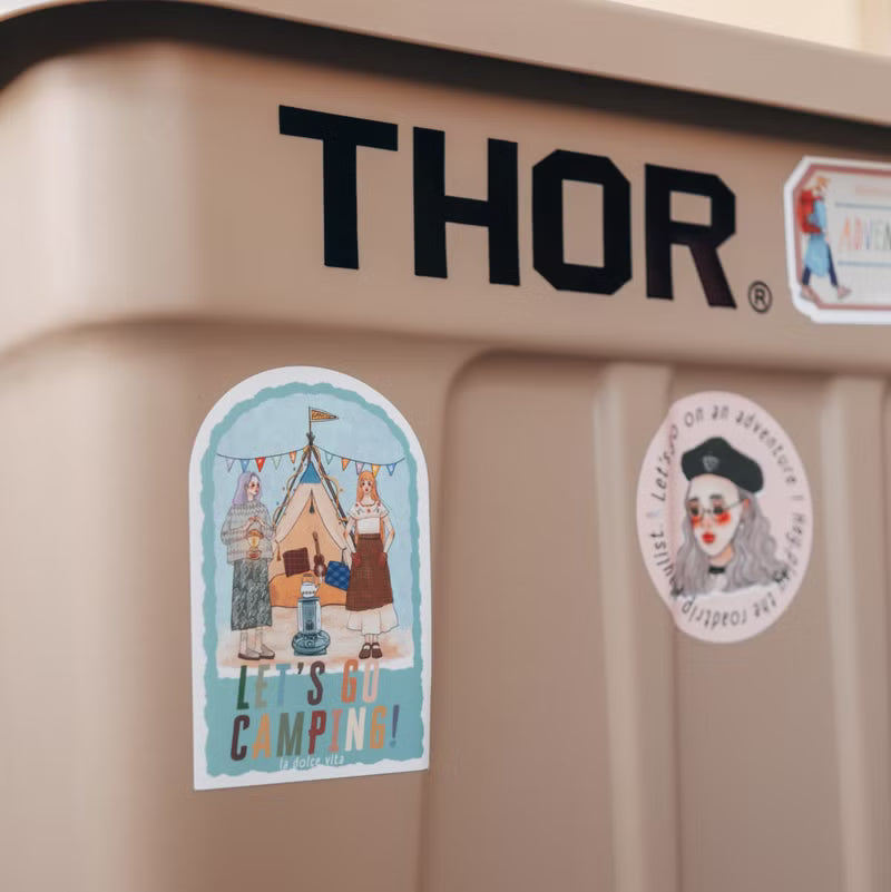 La Dolce Vita - Lets Go Camping Waterproof Vinyl Sticker